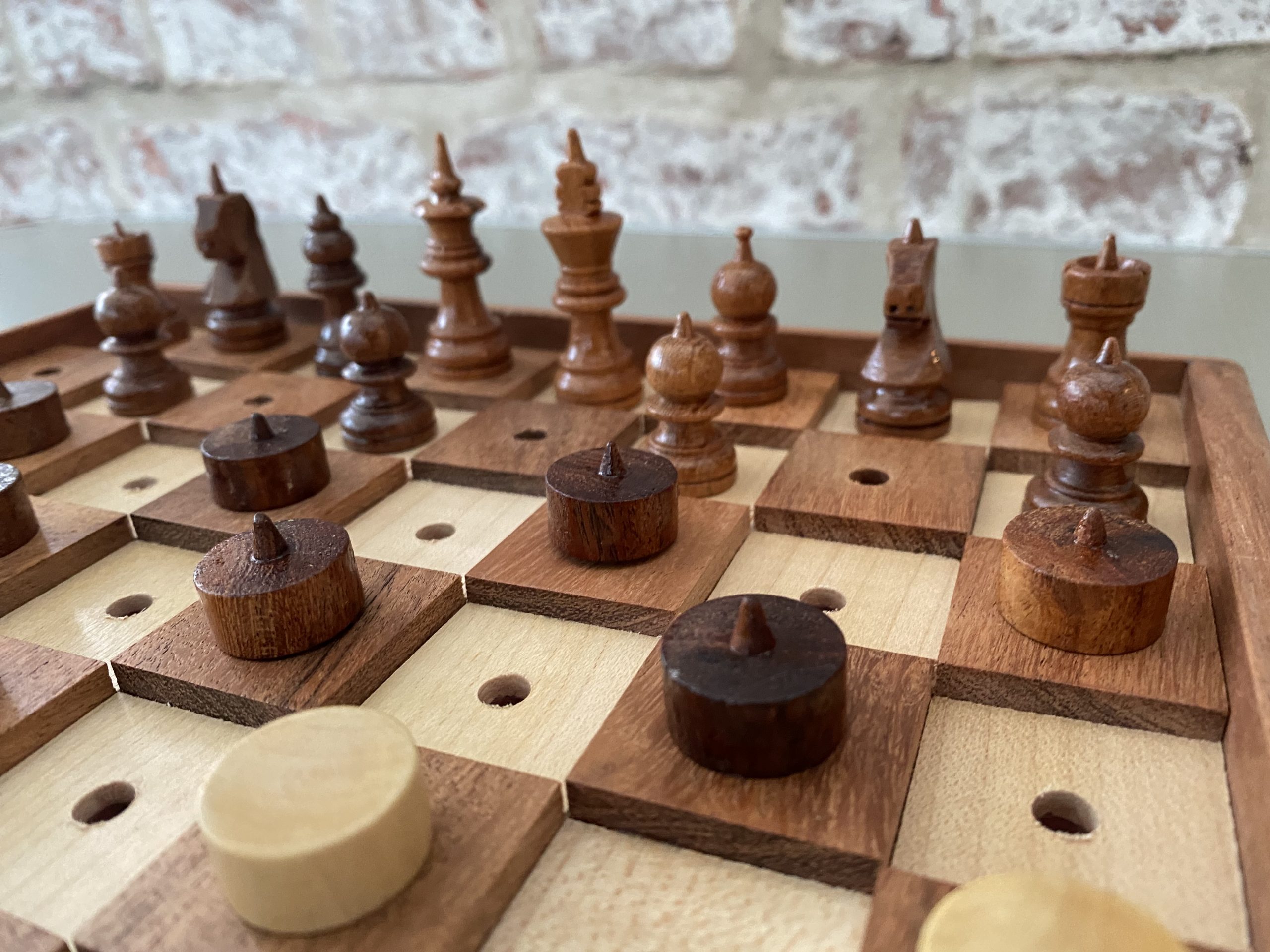 13.20 wooden chess for blind people
