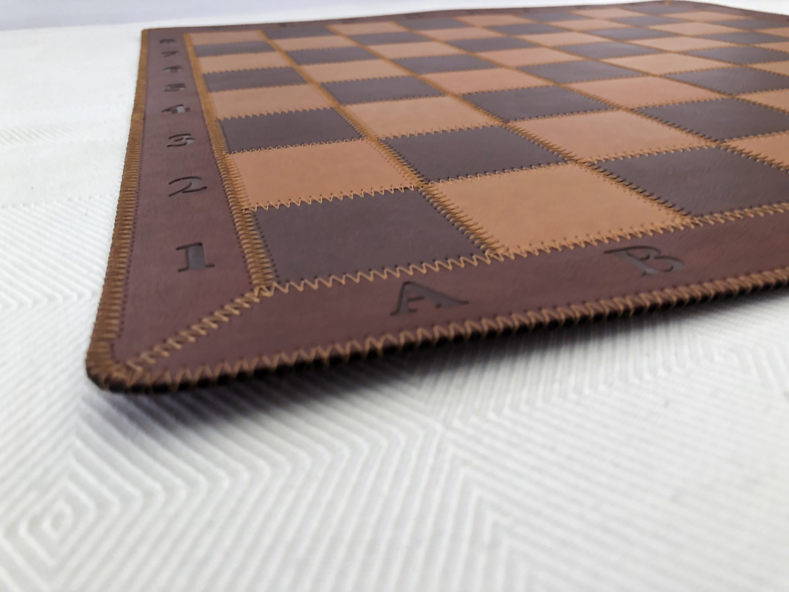 Tan Leather Chess Mat 2.25 Squares - ChessBaron Chess Sets USA - Call  (213) 325 6540