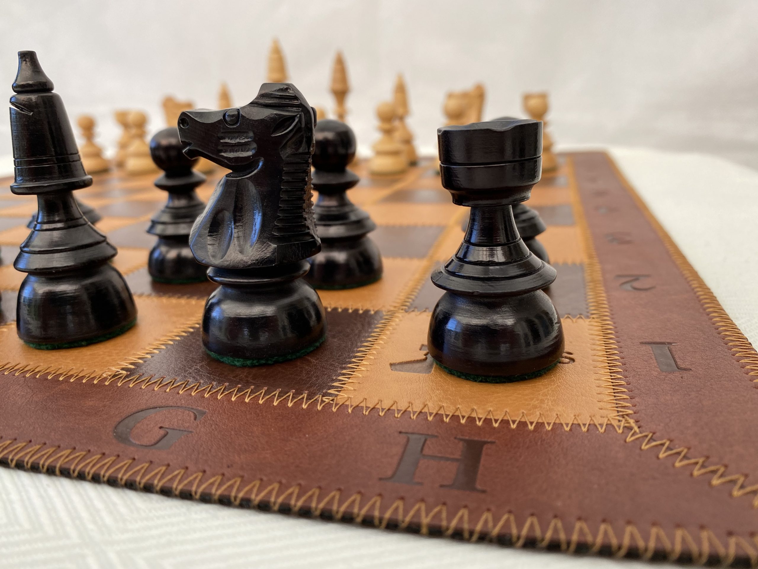 Leather Chess Mat 2.25 Squares - ChessBaron Chess Sets USA - Call (213)  325 6540