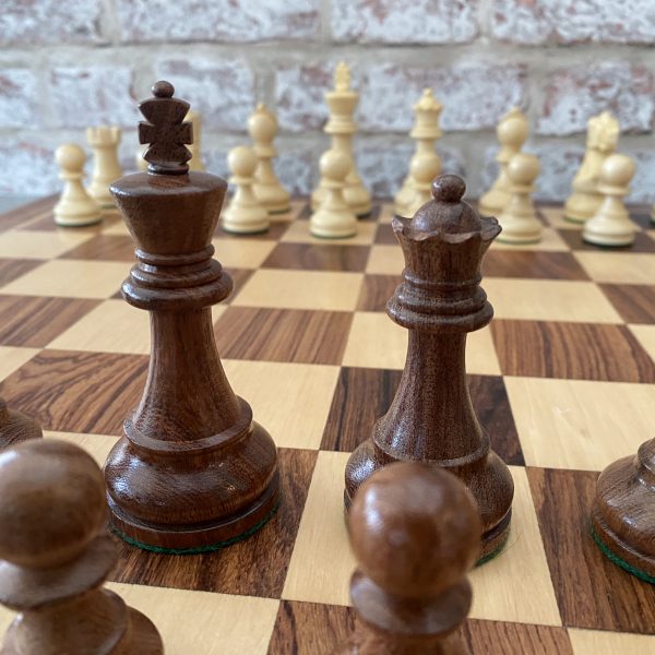 Small Solid Brass Staunton Chess Set by Italfama