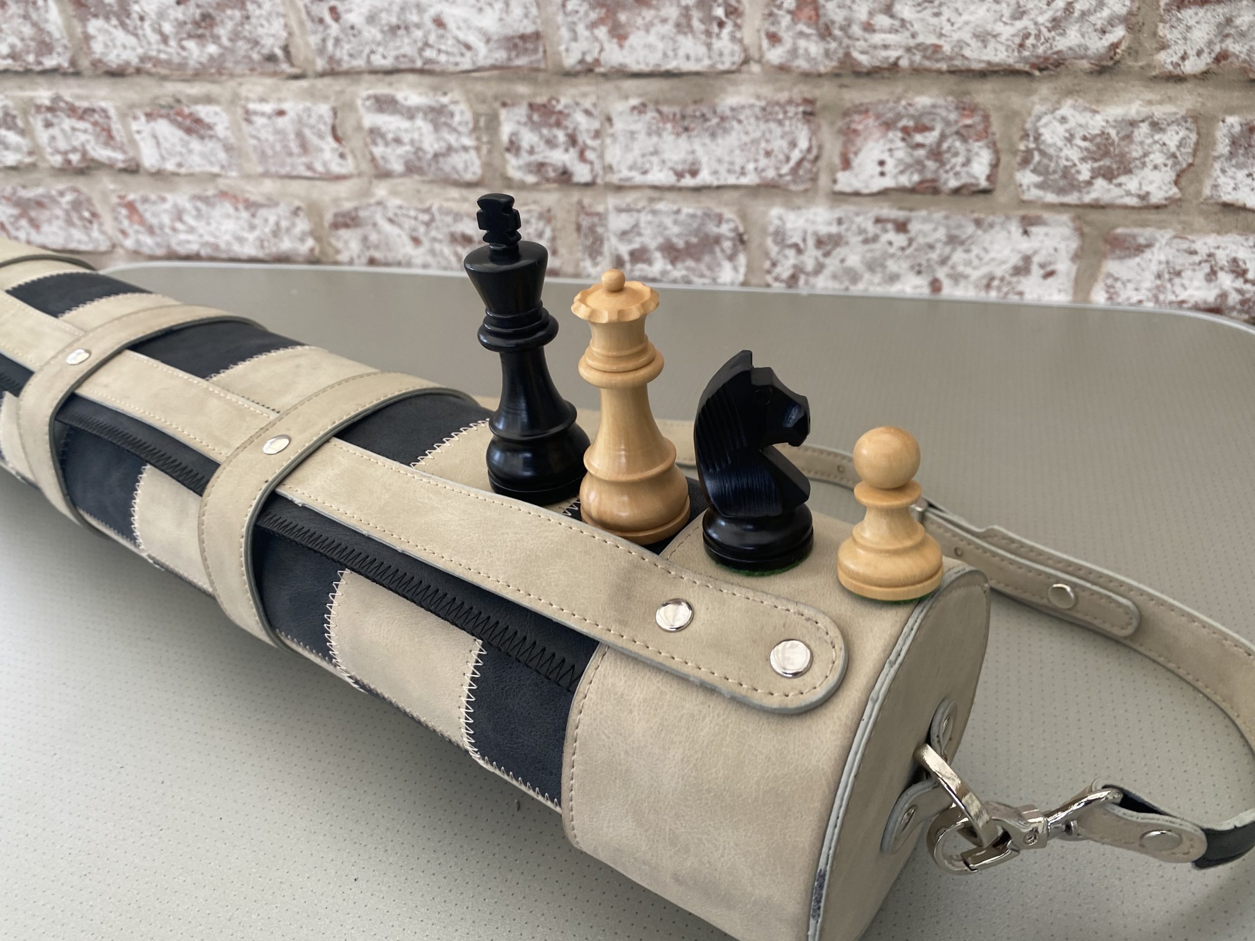 Personalised Leather Travel Chess Set 