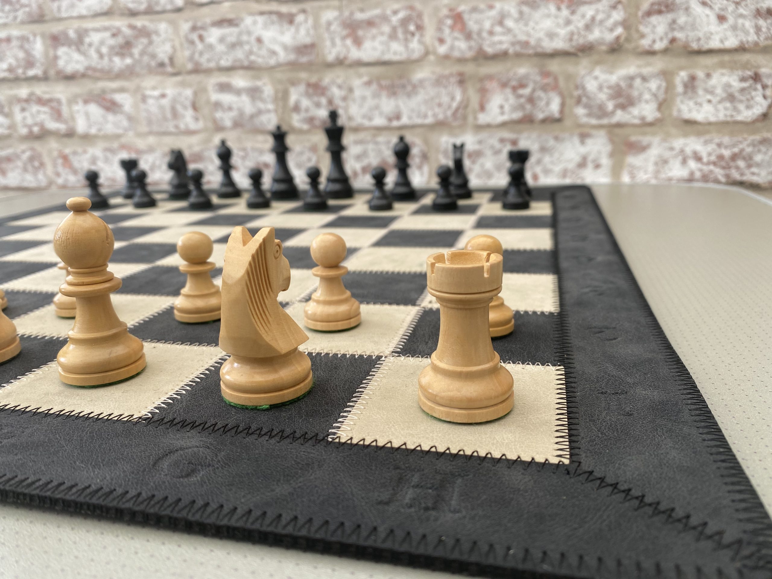 Rollup Thick Leather Chess Case, Mat and Weighted Chess Pieces - ChessBaron Chess  Sets Canada - Call (213) 325 6540